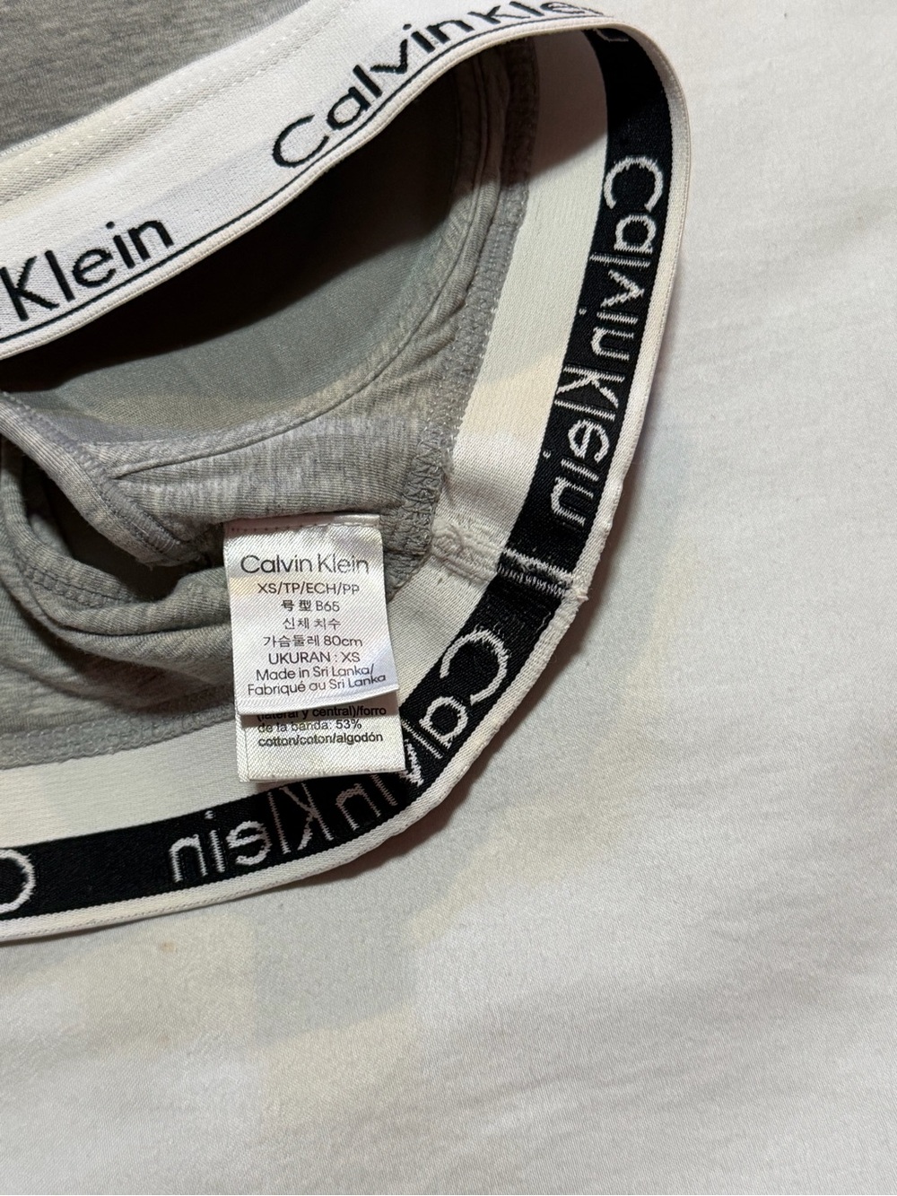 Calvin Klein Modern Cotton Padded Bralette Grey Cotton Modal Extra Small XS - Picture 5 of 8